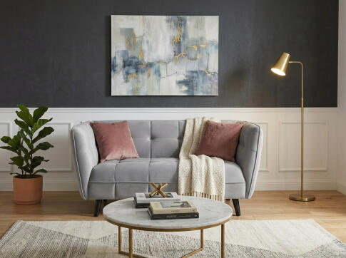 Диван SIGNAL CASTELLO 2 Velvet Bluvel 03 светло-серый/венге