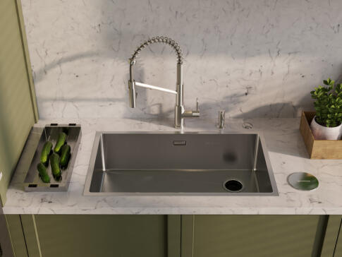 Кухонная мойка из нержавейки Omoikiri Taki 74-U/IF-IN Side нержавеющая сталь