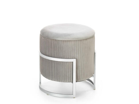 Пуф HALMAR CRICKET светло-серый/хром