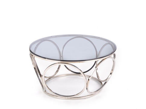 Стол журнальный HALMAR VENUS дымчатый/хром, 80/44