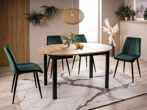 Стол обеденный SIGNAL DANTE дуб артизан/черный мат 102-144/102