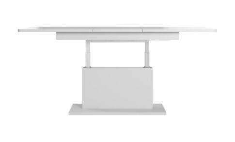 Стол-трансформер HALMAR BUSETTI раскладной, белый мат/белый мат, 126-167/70/56-74