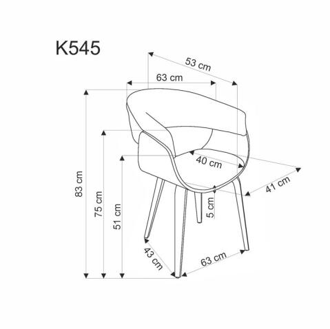 Стул HALMAR K545 серый/орех