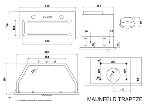 Вытяжка MAUNFELD TRAPEZE 603EM белый