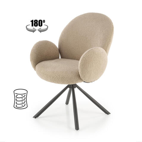 Стул HALMAR K498 капучино/черный, поворотный