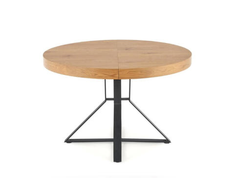 Стол обеденный HALMAR MERCY дуб золотой/черный 120-160/120