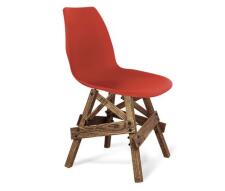 Стул Sheffilton SHT-ST29/S71 красный RAL3020/дуб брашированный коричн