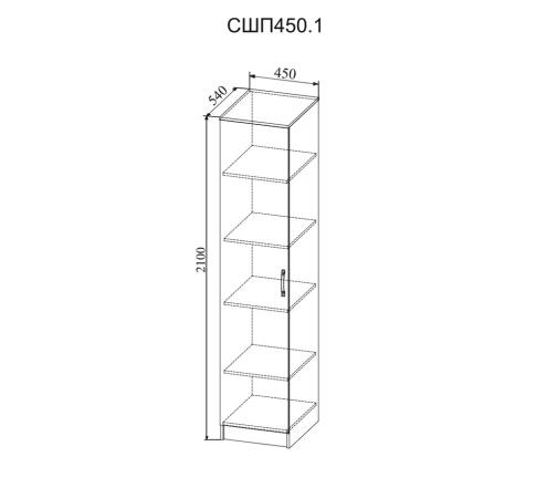 Пенал ДСВ (МС Софи) СШП 450.1 Сонома/Белый