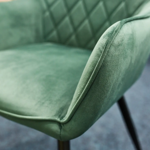 Стул SIGNAL LINEA Velvet Bluvel 78 зеленый/черный мат