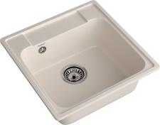 Кухонная мойка GRANFEST QUARZ Z-48 белый + сифон