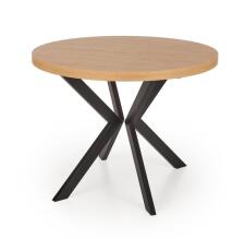 Стол обеденный HALMAR PERONI дуб золотой/черный 100-250/100