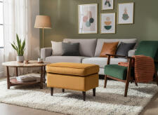 Пуф SIGNAL RON Velvet Bluvel 68 карри/венге