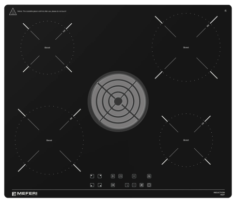 Варочная панель индукционная с вытяжкой MEFERI XSMART60BK POWER