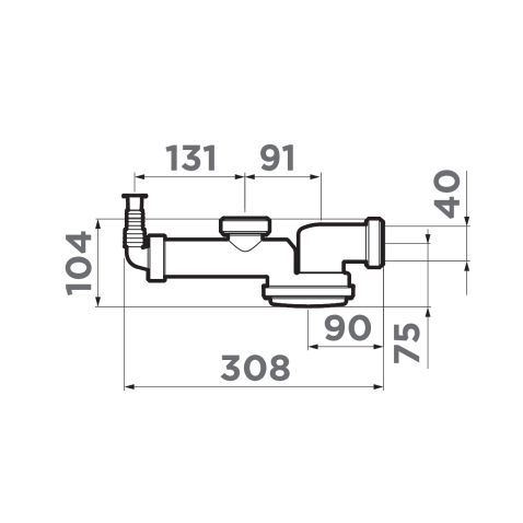 Сверхплоский сифон Omoikiri S-01