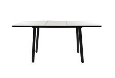 Стол ВВР Миллер мрамор марквина белый/черный №3, Пластик 120-160/80