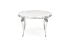 Стол обеденный HALMAR REGINALD белый мрамор/серебряный 120