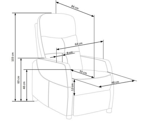Кресло HALMAR FELIPE 2 раскладное, темно-синий/венге