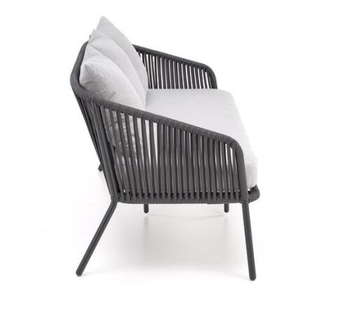 Комплект HALMAR ROCCA (софа + 2 кресла + стол журнальный), темно-серый/светло-серый