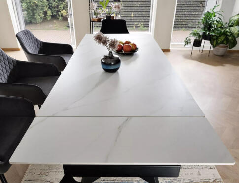 Стол обеденный SIGNAL LACONI белый/черный 160-220/90