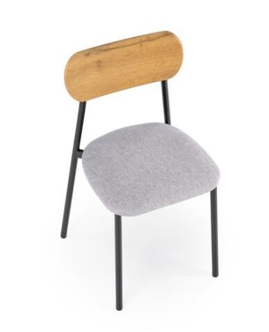 Комплект HALMAR NANDO (стол+ 2 стула) натуральный/черный/серый