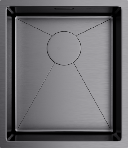 Кухонная мойка из нержавейки Omoikiri Taki 38-U/IF-GM вороненая сталь