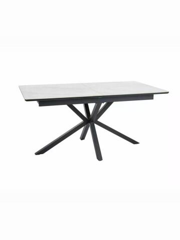 Стол обеденный SIGNAL LOGAN Ceramic белый/черный мат 160-200/90