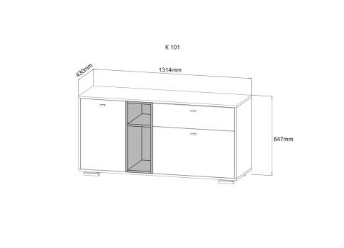 Комод ДСВ (МС Ланс) К101 Белый