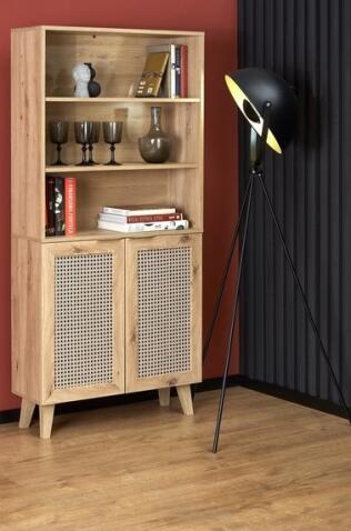 Стеллаж HALMAR BORNEO REG-1 дуб артизан/черный