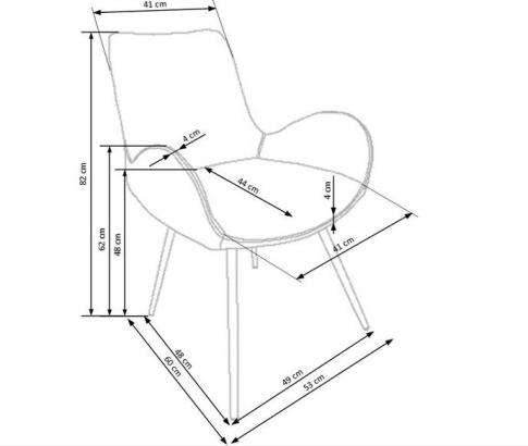 Стул HALMAR K392 темно-серый/коричневый/черный