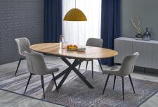 Стол обеденный HALMAR ACORD натуральный/черный 120-200/120