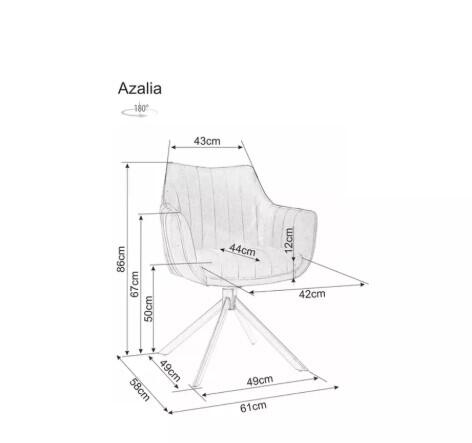 Стул SIGNAL AZALIA Velvet Bluvel 86 темно-синий/черный