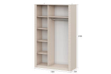 Шкаф NN Мебель (МС Калипсо К) комбинированный трехстворчатый Меланж