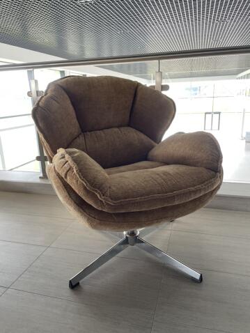 Кресло HALMAR GUIDO бежевый/хром