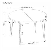 Стол обеденный HALMAR MAGNUS дуб натуральный 120-200/120