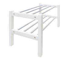 Полка для обуви Sheffilton Альберо SHT-SR9 артикул ПЛТ-175 беленый/алюм.металлик (+)