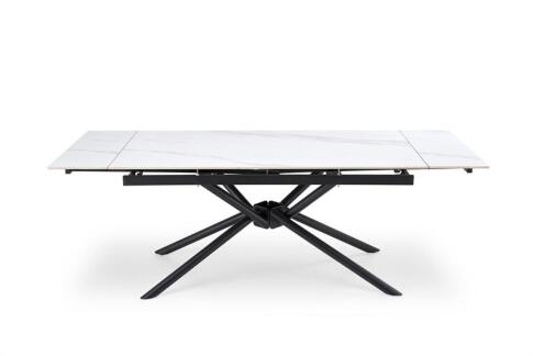 Стол обеденный HALMAR VITORINO белый мрамор/черный 160-220/90
