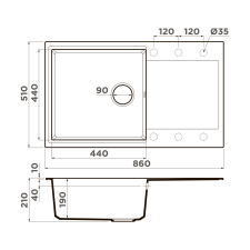 Кухонная мойка Omoikiri Daisen 86-PA Artgranit/пастила