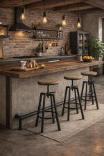 Стул барный HALMAR H64 кофе/old vasion