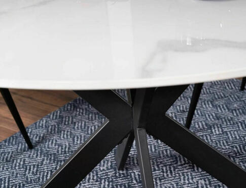 Стол обеденный SIGNAL TALIA эффект белого мрамора/черный 90