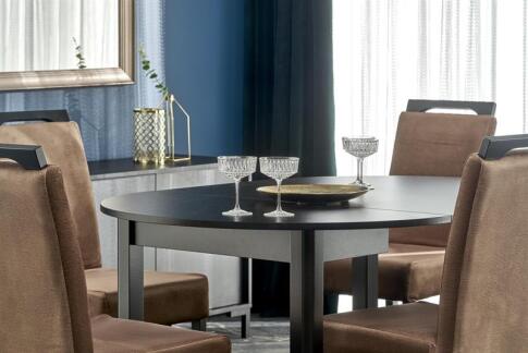 Стол обеденный HALMAR RINGO черный/черный 102-142/102