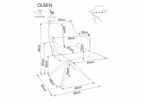 Стул SIGNAL OLSEN Noelle 09 серый/черный, поворотный