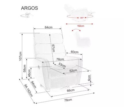 Кресло SIGNAL ARGOS Velvet раскладное, бежевый