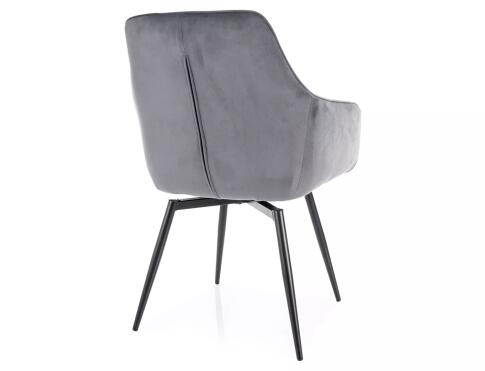 Стул SIGNAL SERVIO Velvet Bluvel 14 серый/черный, поворотный