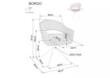 Стул SIGNAL BORGO Leo 07 серый/черный, поворотный