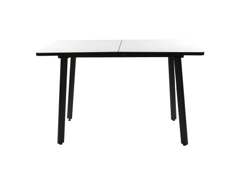 Стол ВВР Миллер мрамор марквина белый/черный №3, Пластик 120-160/80