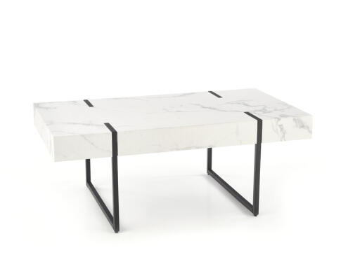 Стол журнальный HALMAR BLANCA белый мрамор/черный, 110/60/43