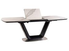 Стол обеденный SIGNAL ARMANI Ceramic белый мат/черный мат 160-220/90