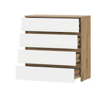 Комод NN Мебель (МС Некст К) Дуб Золотой/Белый, 4 ящика