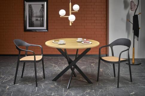 Стол обеденный HALMAR EDGAR дуб золотой/черный 100