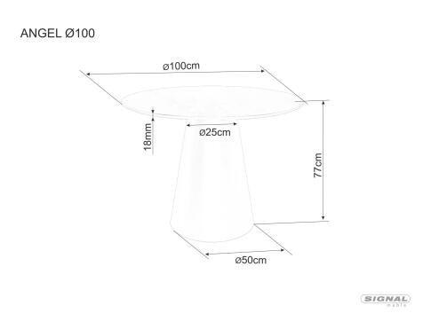 Стол обеденный SIGNAL ANGEL дуб/черный 100